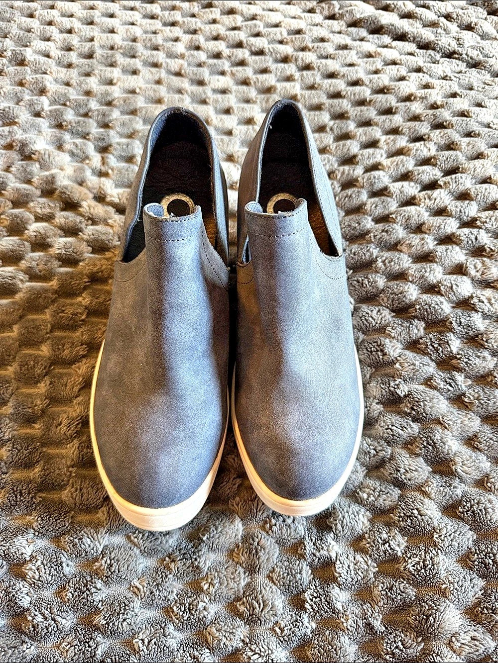 Navy Slip-On wedges